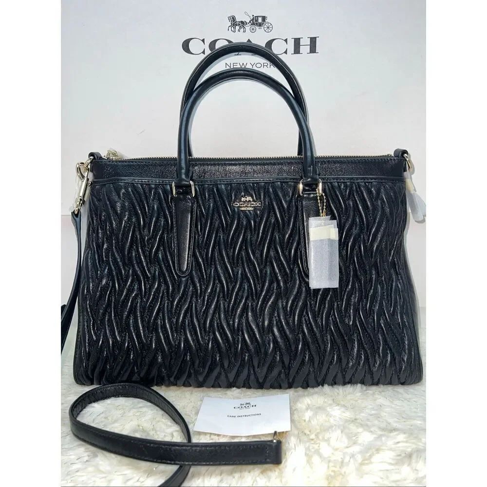 🔥🎁NWT! Coach Morgan Peeble Leather Satchel Handbag Black F37083 Msrp:$675.00